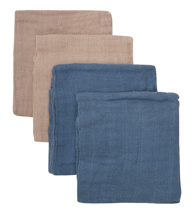 Pippi Baby Stofbleer - 4 pak - 65x65 cm - China Blue/Beige