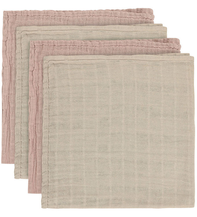 Pippi Baby Stofbleer - Musselin - 4-pak - 65x65 cm - Shadow Gray