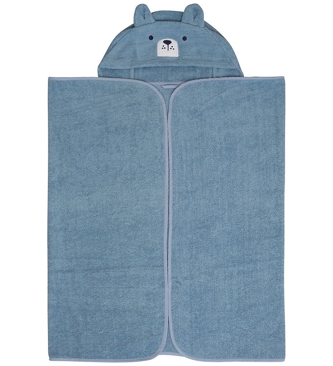 Pippi Badehåndklæde m/hætte - 70x120 cm - Dusty Blue Pippi Badehåndklæde m/hætte - 70x120 cm - Dusty Blue