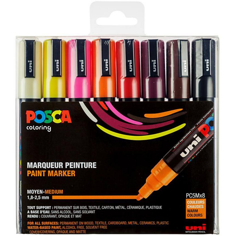 Posca | Posca tusser PC-5M - Varme farver, 8 stk