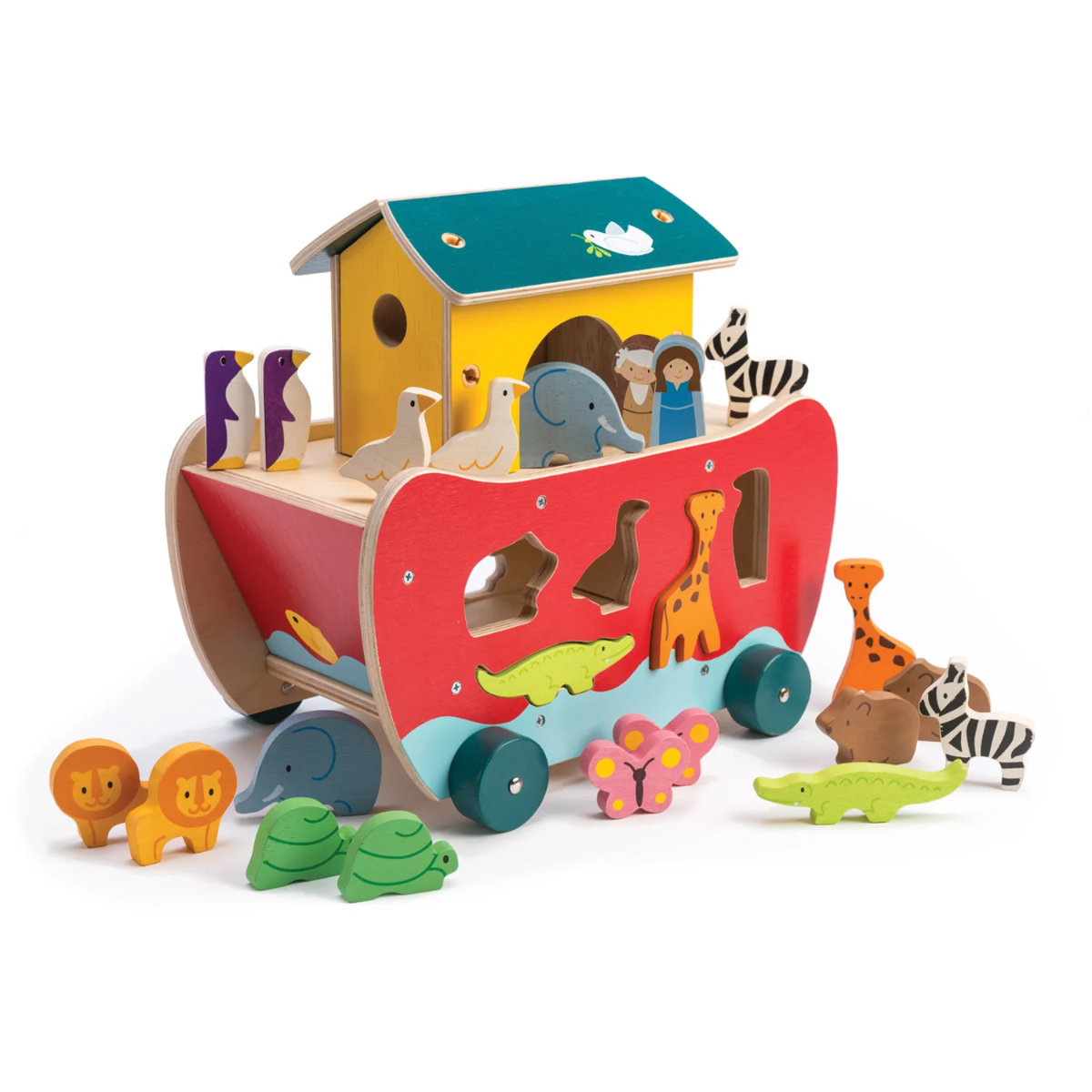 Puttekasse - Noahs Ark, inkl. 10 dyrepar