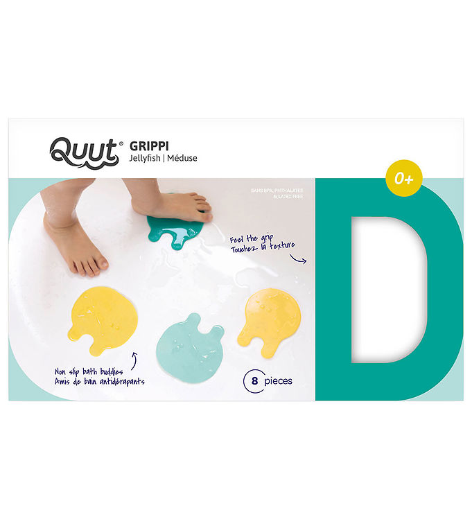 Quut Badelegetøj - 8 Dele - Grippi - Jellyfish - Minty Yellow
