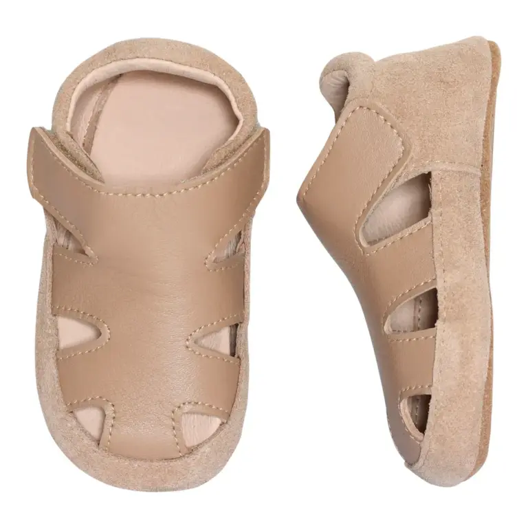 Sandal læder slippers - Desert taupe - 16/19