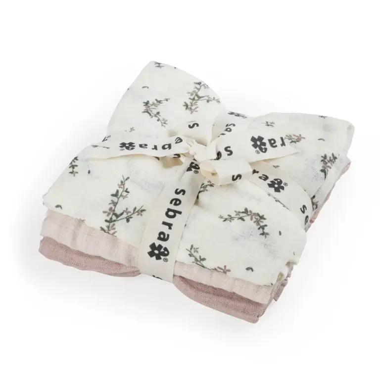 Sebra Stofbleer 3 stk - Powder Blossom Rose