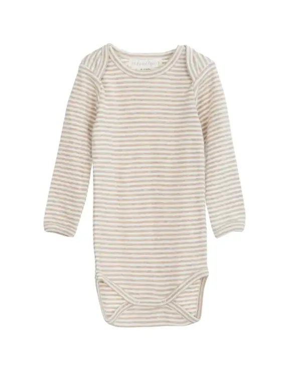 Serendipity Langærmet Body - Oatstripe - 80