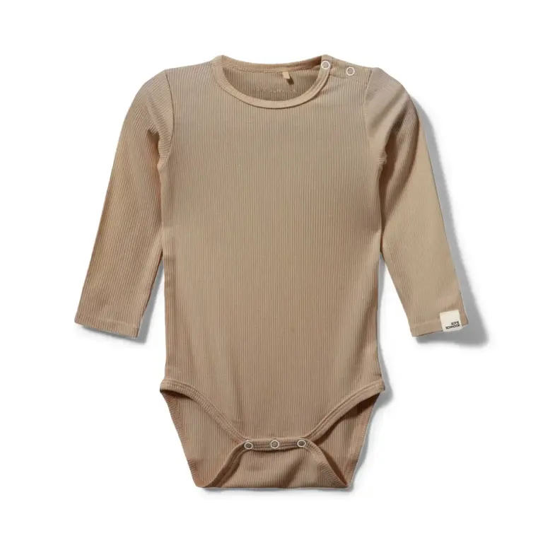 Sofie Schnoor Kids Dicte Langærmet Body - Dark Sand - 74