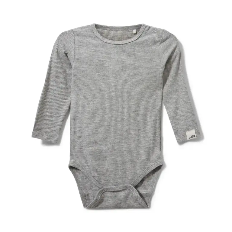 Sofie Schnoor Kids Dicte Langærmet Body - Grey Melange - 74