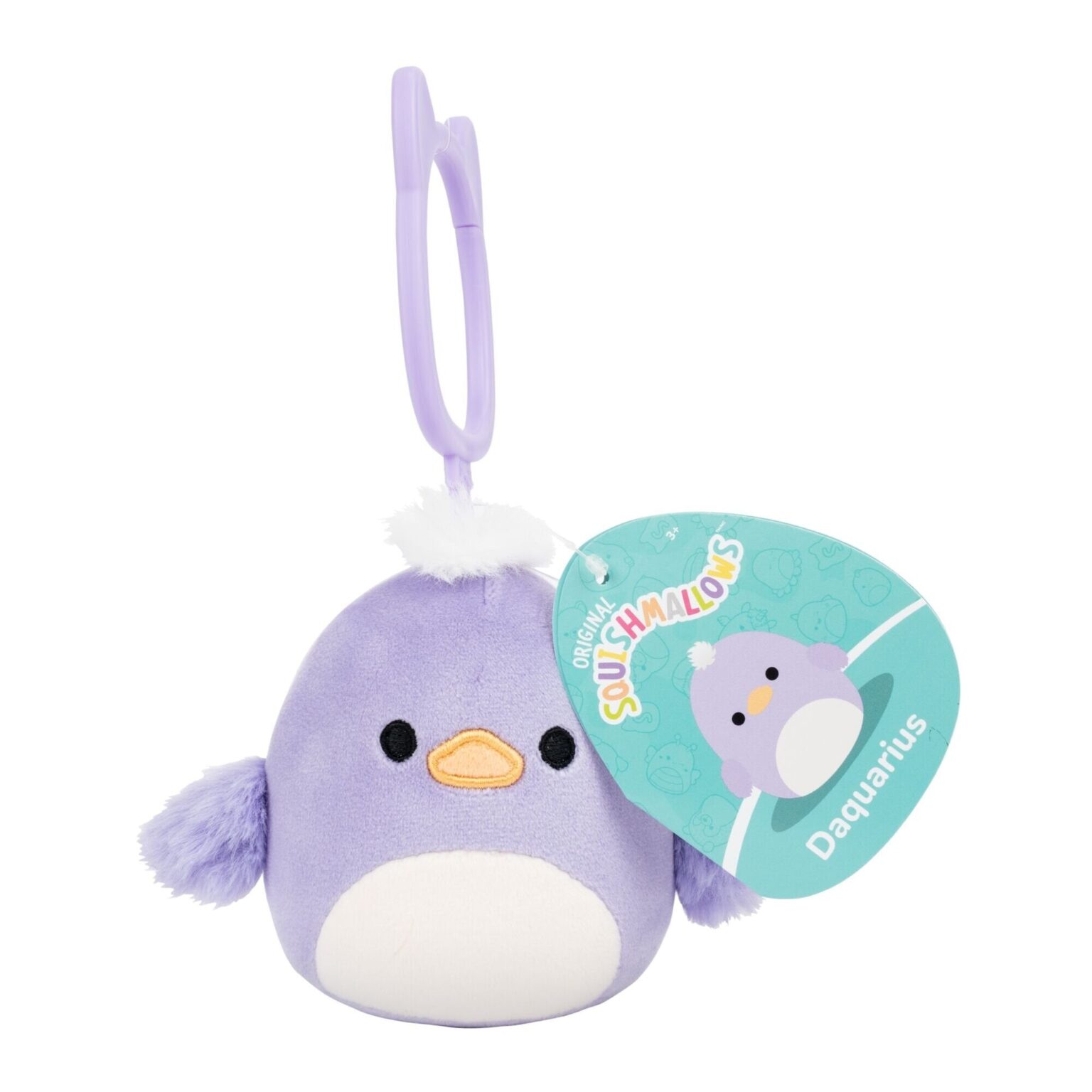 Squishmallows Bamse - 9 cm - Daquarius Duck - Clip On Squishmallows Bamse - 9 cm - Daquarius Duck - Clip On