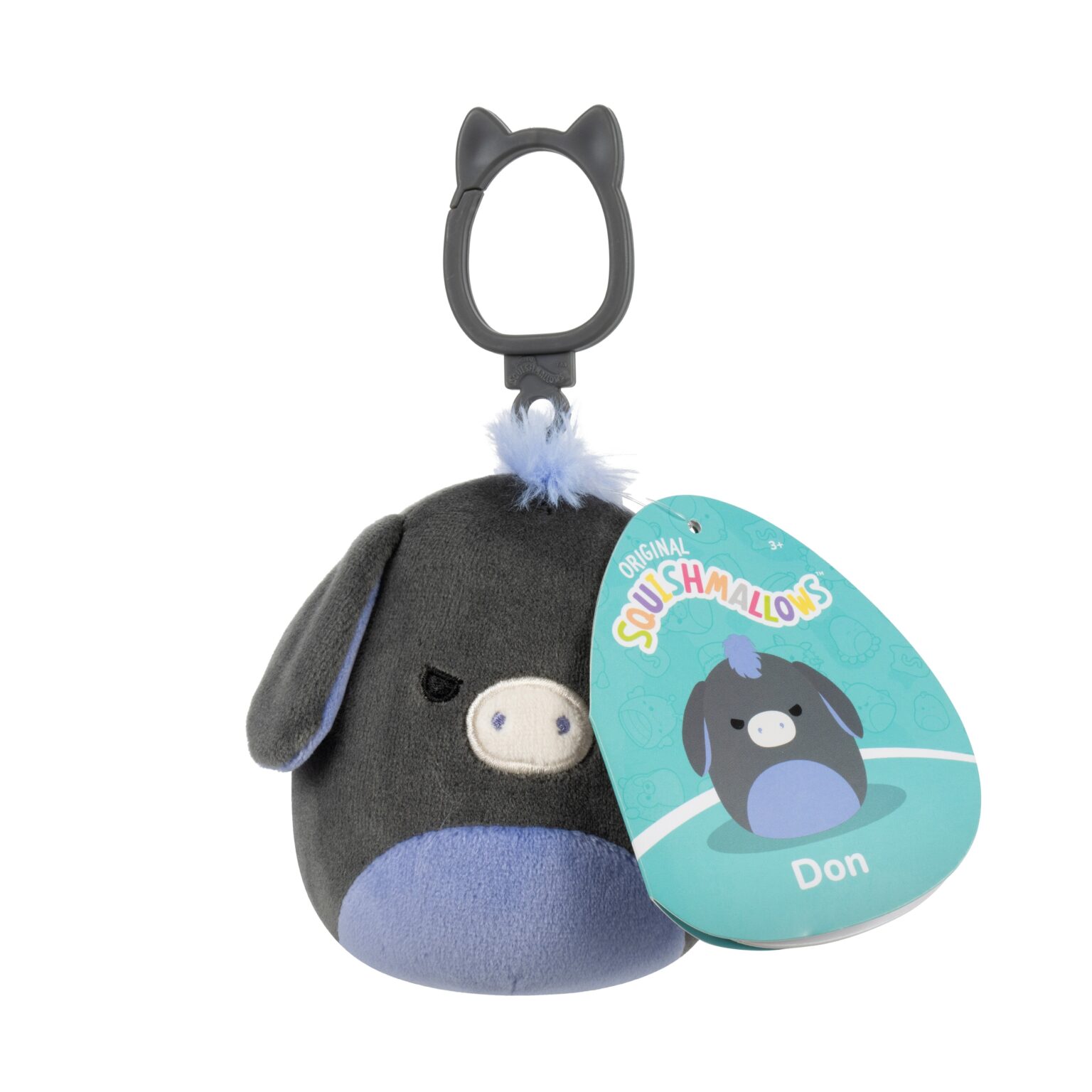 Squishmallows Bamse - 9 cm - Don Donkey - Clip On Squishmallows Bamse - 9 cm - Don Donkey - Clip On