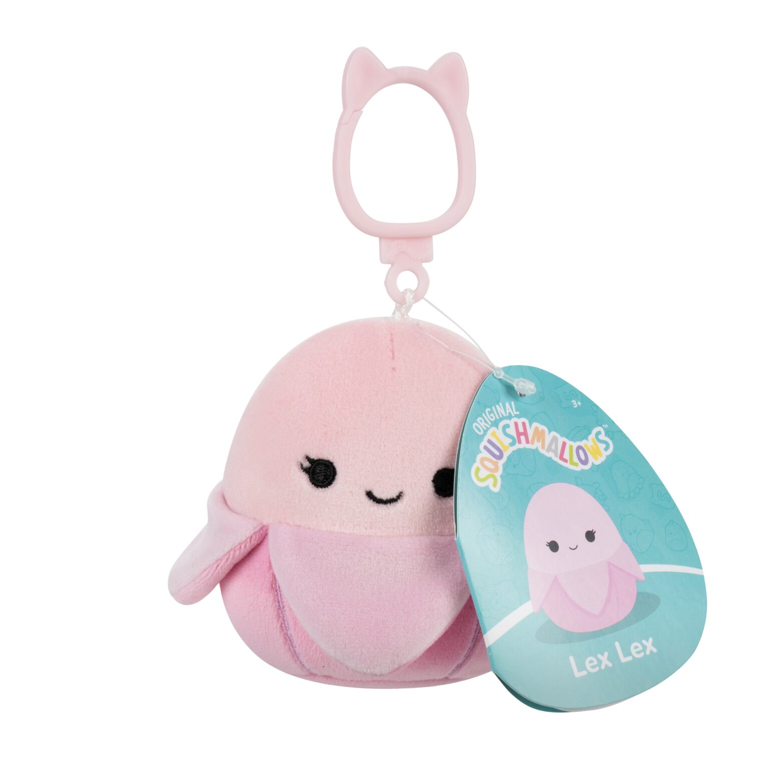 Squishmallows Bamse - 9 cm - Lex Lex Pastel Pink Banana - Clip On Squishmallows Bamse - 9 cm - Lex Lex Pastel Pink Banana - Clip On
