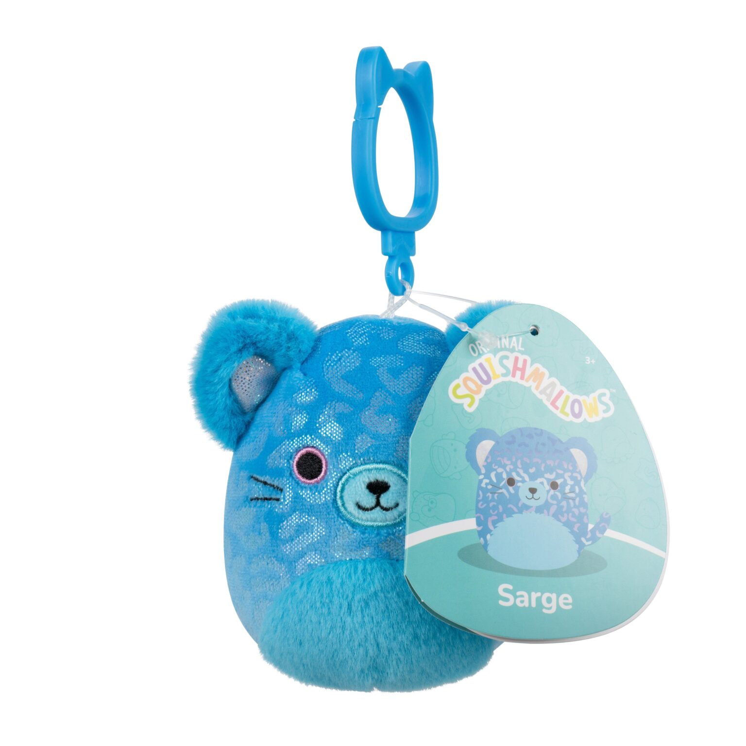 Squishmallows Bamse - 9 cm - Sarge Jaguar - Clip On