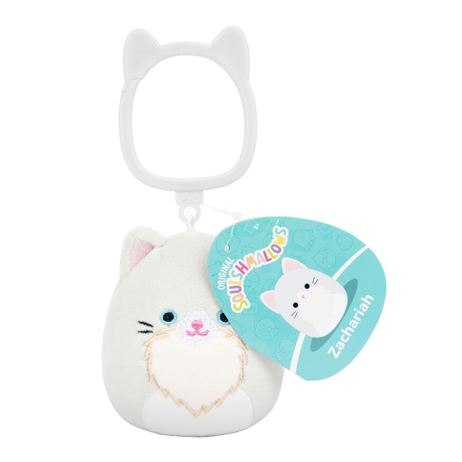 Squishmallows Bamse - 9 cm - Zachariah Cat - Clip On Squishmallows Bamse - 9 cm - Zachariah Cat - Clip On