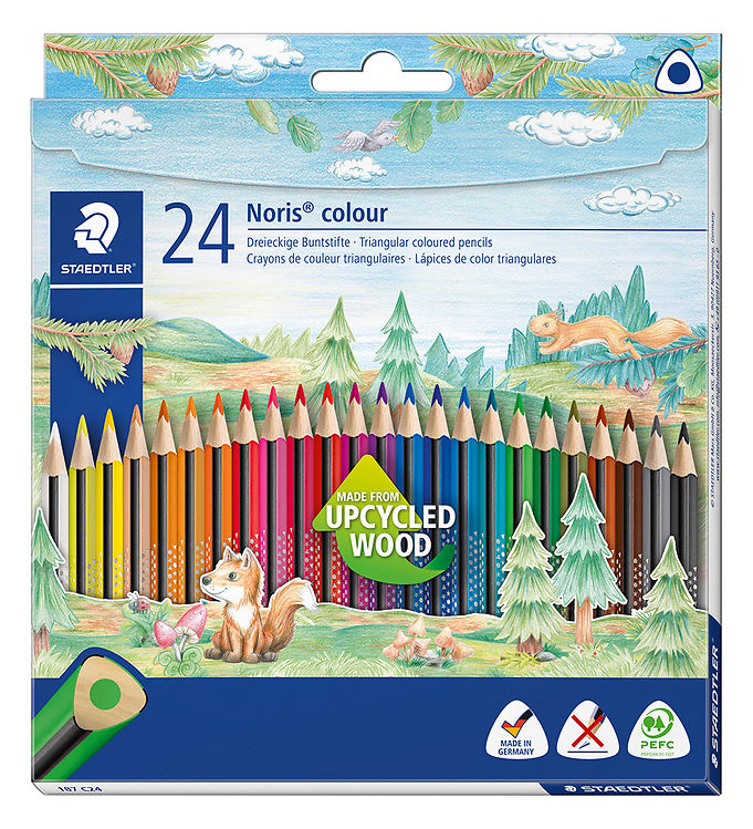 Staedtler Farveblyanter - Noris Upcycled Wood - 24 stk Staedtler Farveblyanter - Noris Upcycled Wood - 24 stk