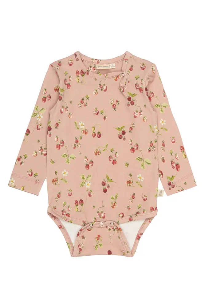 Star Langærmet Body - Misty Rose Strawberry - 86 CM