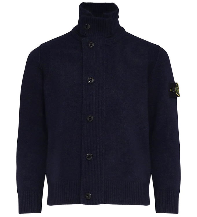Stone Island Cardigan - Ud/Viskose - Navy Blue