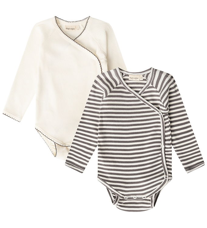 Thats Mine Slå-om Body l/æ - Juma - 2-pak - Dark Grey Stripe