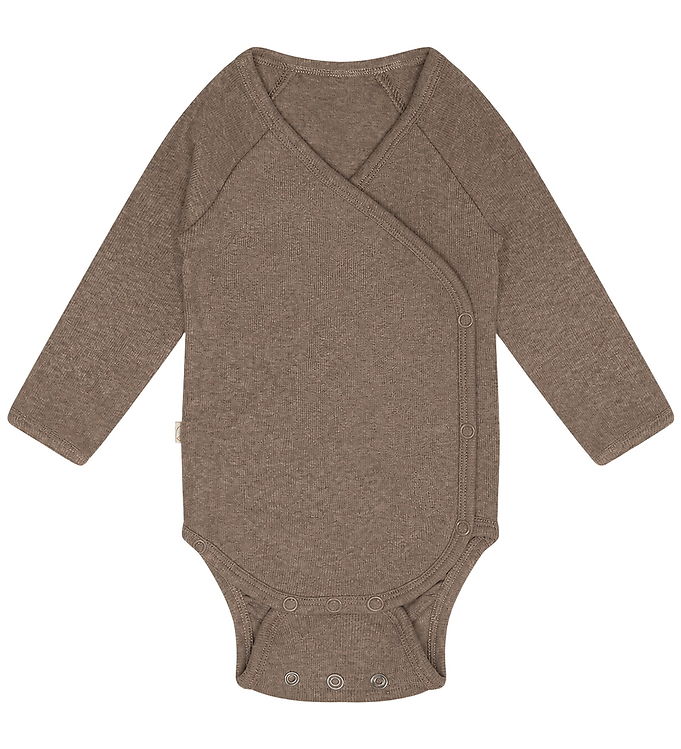 That's Mine Slå-om Body l/æ - Rib - Becca - Brown Melange