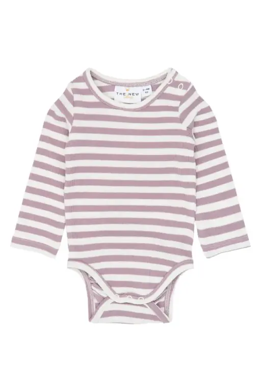 The New Siblings Fro Langærmet Rib Body - Elderberry-Gardenia Striped TN - 68