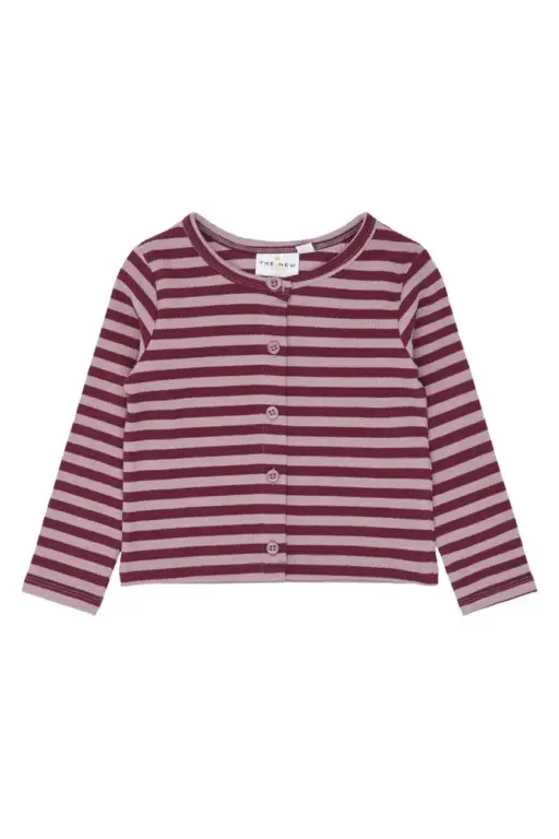 The New Siblings Fro Rib Cardigan - Elderberry Striped - 86