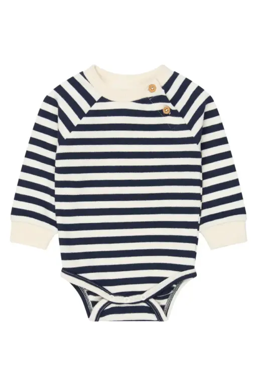 The New Siblings Volker Langærmet Body - Navy Blazer Striped - 80