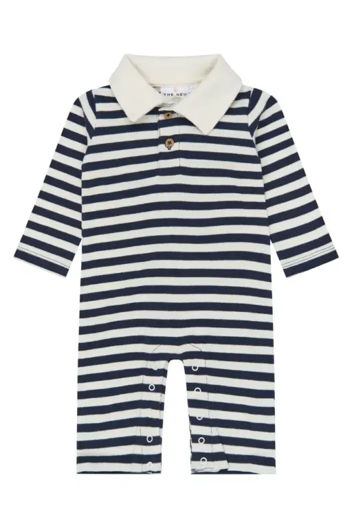 The New Siblings Volker Polo Heldragt - Navy Blazer Striped - 80