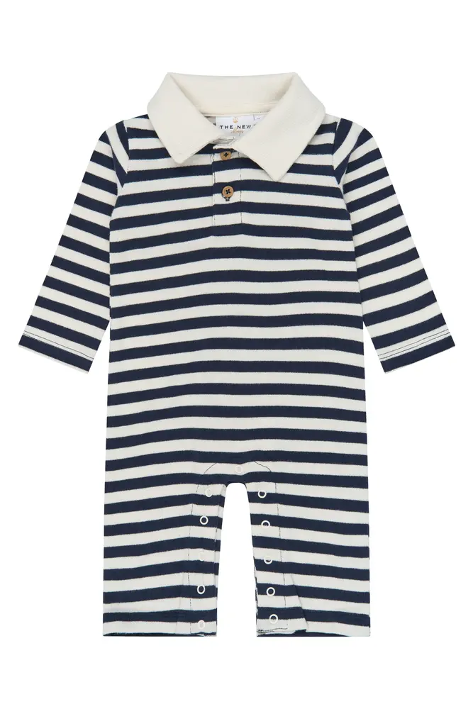 The New Siblings Volker Polo Heldragt - Navy Blazer Striped - 80
