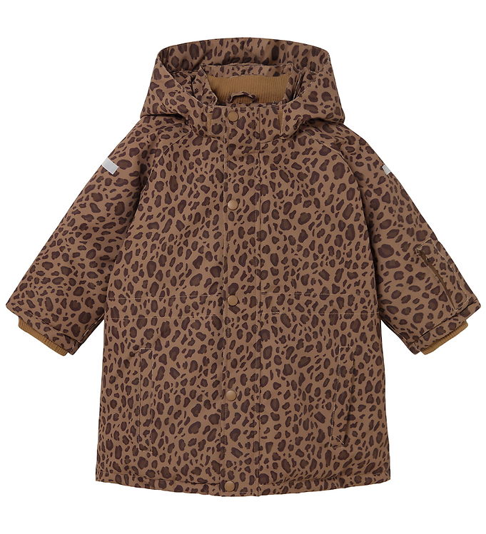 Tiny Cottons Vinterjakke - Mocha m. Leopardprint