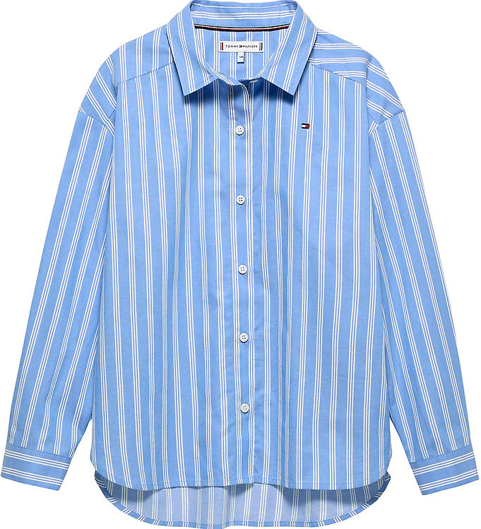 Tommy Hilfiger Skjorte - Stripe - Light Powdery Blue Stripes