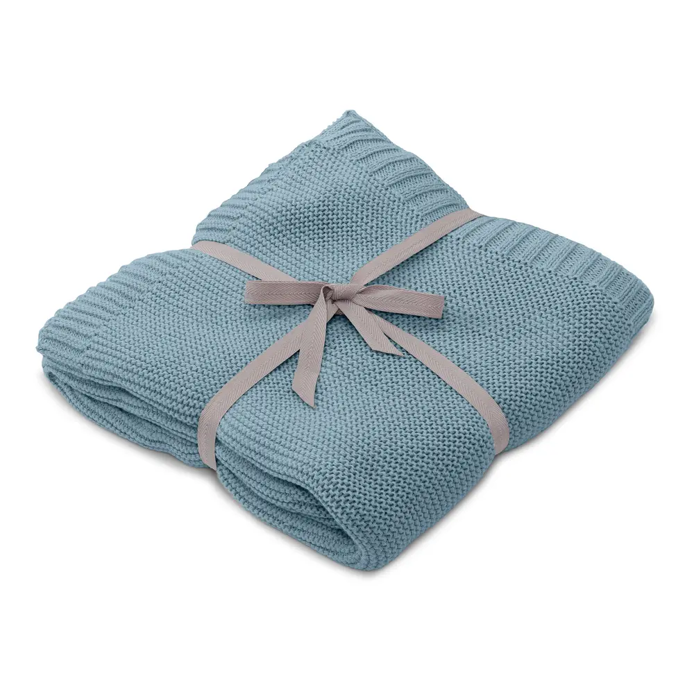 Vanilla Copenhagen Striktæppe - Misty Blue - økologisk