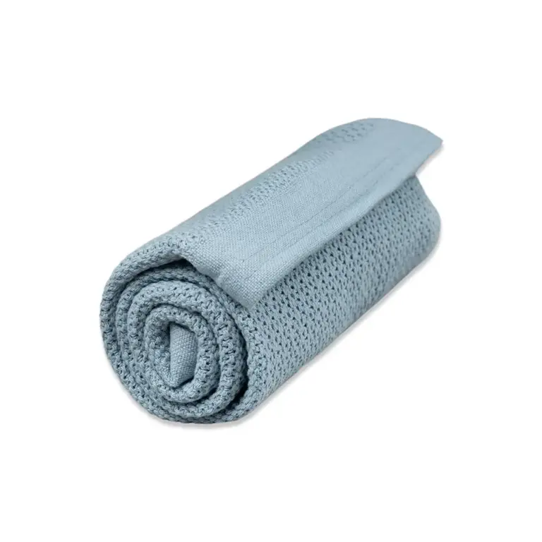 Vinter & Bloom Soft Grid Striktæppe Eko - Dim Blue