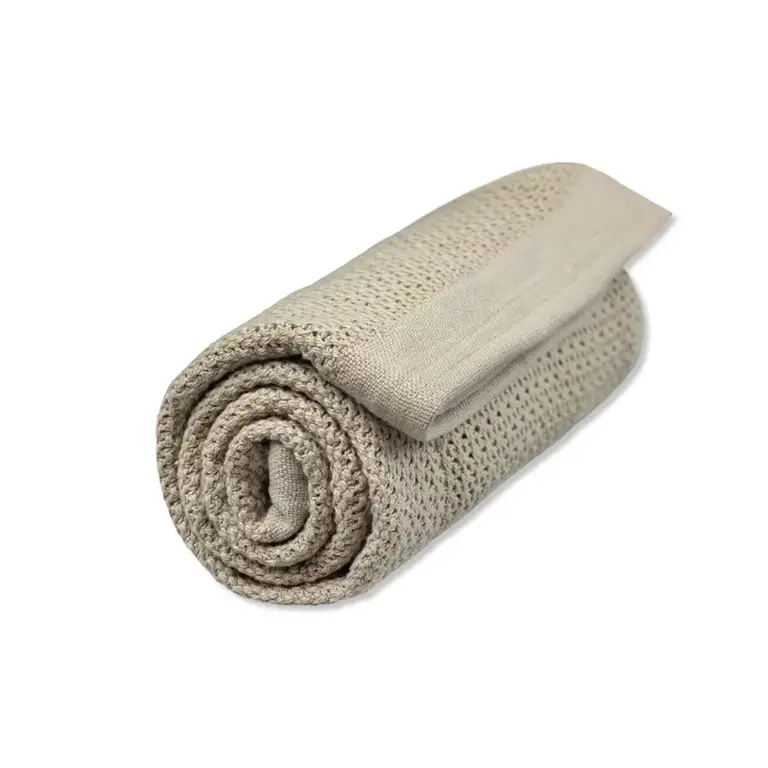 Vinter & Bloom Soft Grid Striktæppe Eko - Pebble Greige