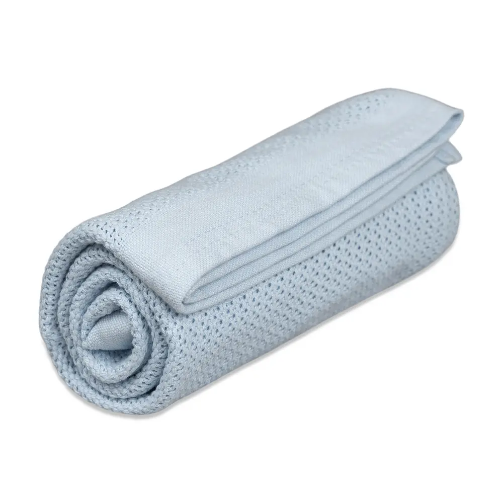 Vinter & Bloom Soft Grid Striktæppe Eko - True Blue