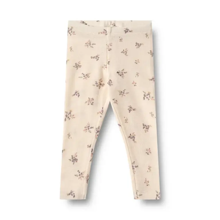 Wheat Agi Uldleggings - Eggshell Flowers - 92