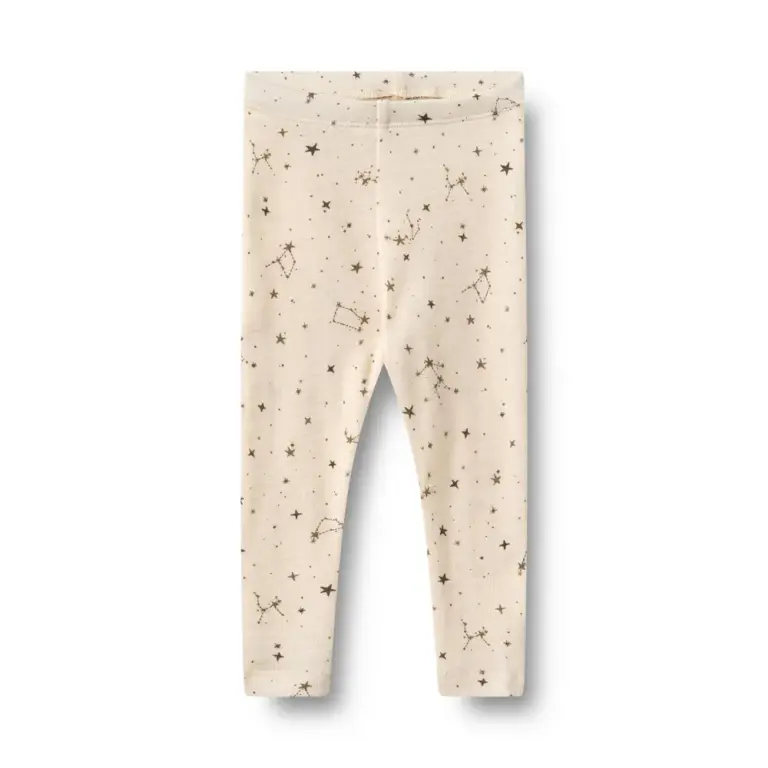 Wheat Agi Uldleggings - Eggshell Stars - 68