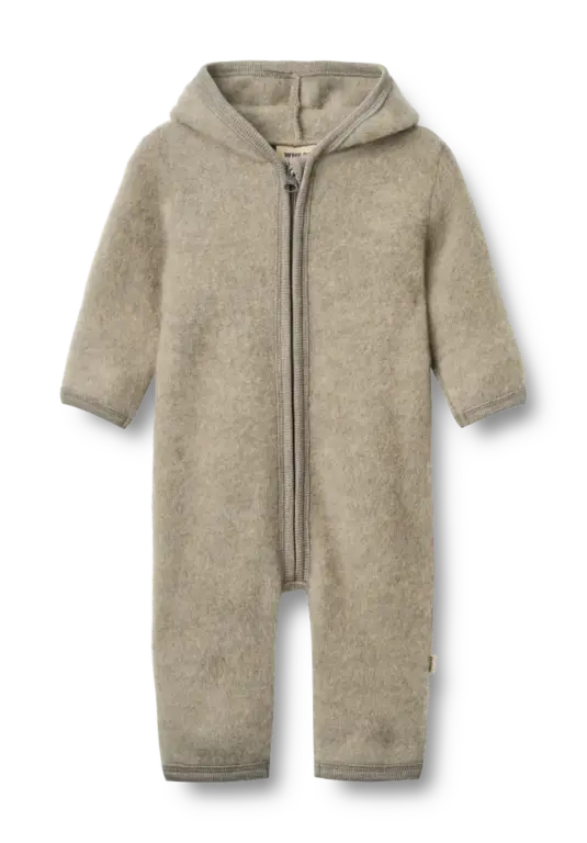 Wheat Ata Uld Fleece Køredragt - Khaki Melange - 56