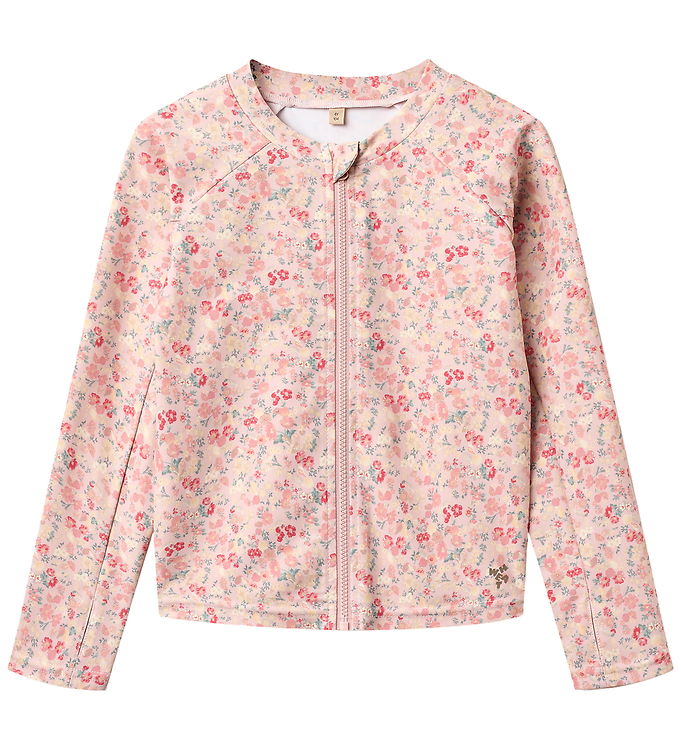 Wheat Badebluse - Zip - Ada - Powder Flowers And Seashel