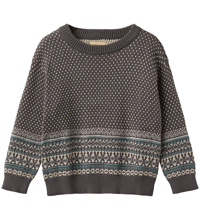 Wheat Bluse - Strik - Julius - Dark Charcoal Wheat Bluse - Strik - Julius - Dark Charcoal