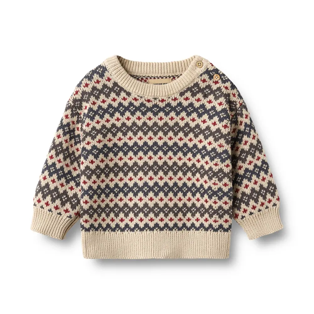 Wheat Harlow Jacquard Pullover - Greyblue - 80 Wheat Harlow Jacquard Pullover - Greyblue - 80