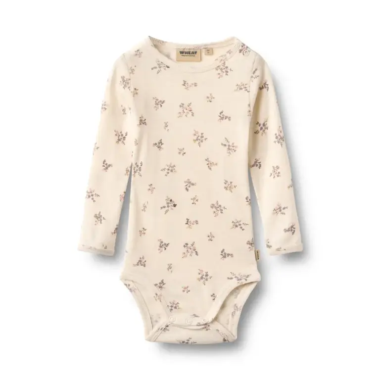 Wheat Lucca Langærmet Uld Body - Eggshell Flowers - 86 Wheat Lucca Langærmet Uld Body - Eggshell Flowers - 86