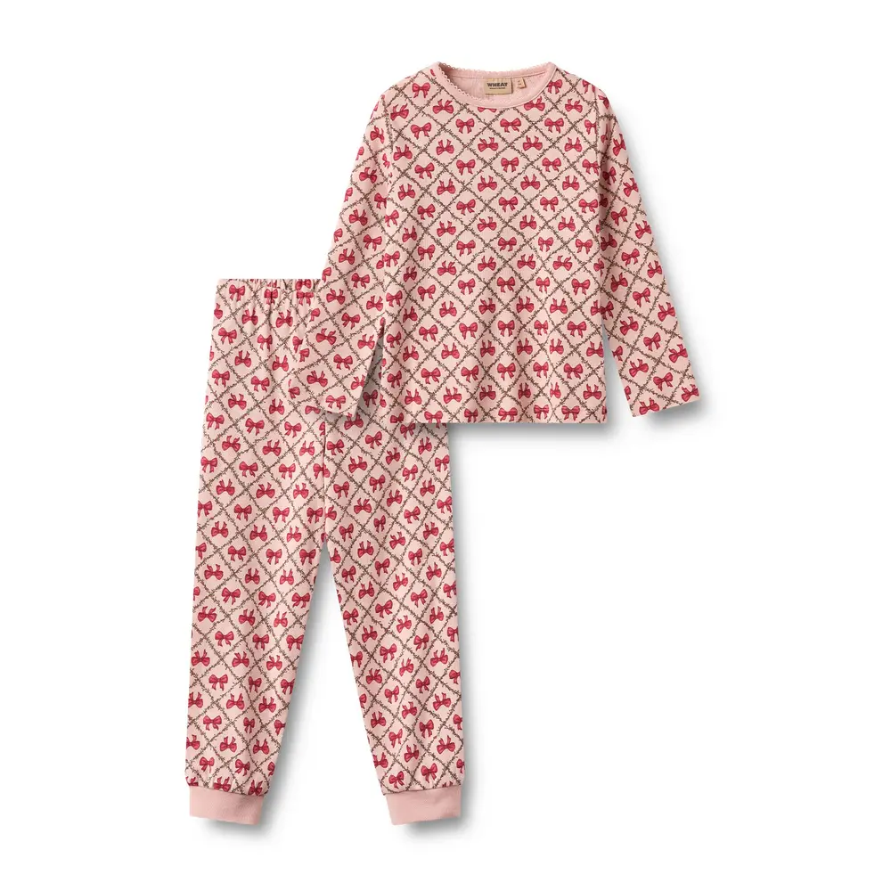 Wheat Mila Nattøj - Dim Rose Bows - 110 Wheat Mila Nattøj - Dim Rose Bows - 110