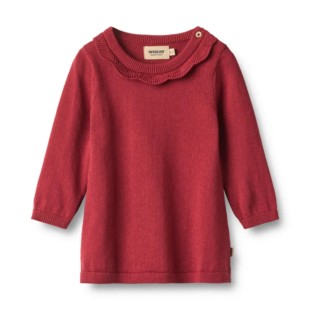 Wheat Nannie Strikkjole - Red Cherry - 86