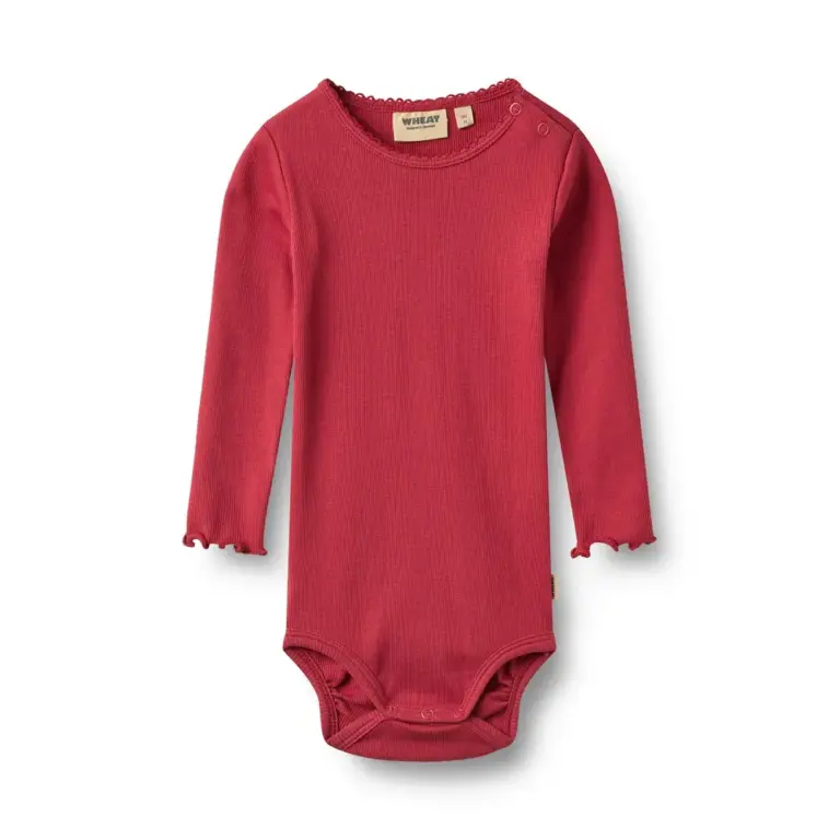 Wheat Regitze Langærmet Rib Body - Red Cherry - 74 Wheat Regitze Langærmet Rib Body - Red Cherry - 74