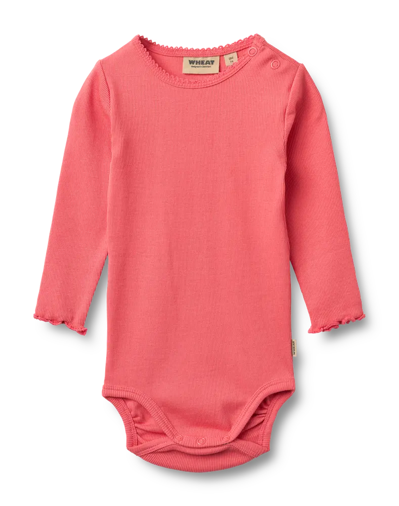 Wheat Regitze Langærmet Rib Body - Watermelon - 74
