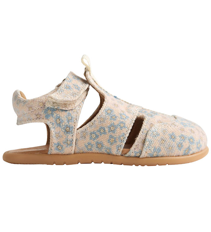 Wheat Sandaler - Barefoot Nolan - Powder Blue Flowers