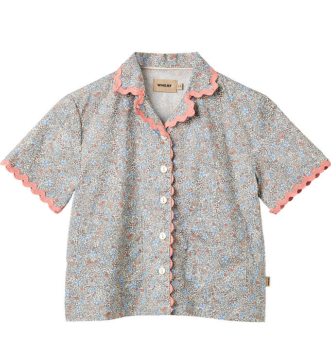 Wheat Skjorte k/æ - Wilma - Air Blue Flowers