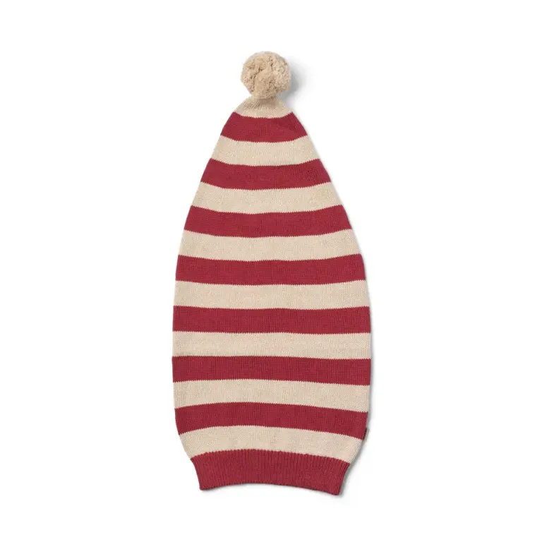 Wheat Strikket Nissehue - Red Christmas Stripe - 3-8 ÅR Wheat Strikket Nissehue - Red Christmas Stripe - 3-8 ÅR