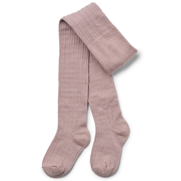 Wheat Strømpebukser - Karla Wool Lace - Uld - Dry Rose