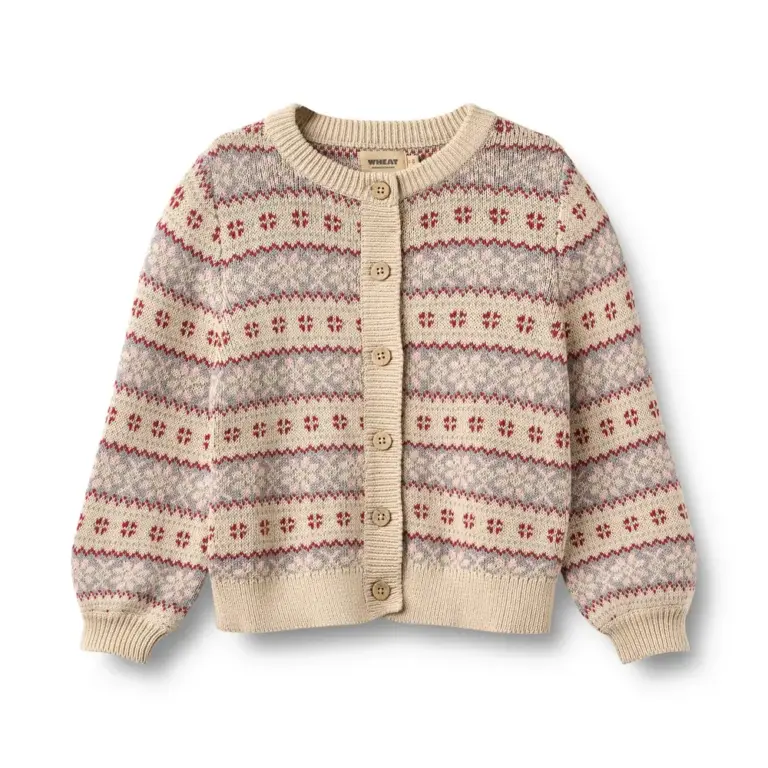 Wheat Vikki Jacquard Cardigan - Offwhite - 116