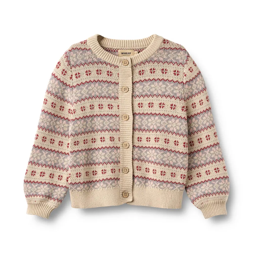 Wheat Vikki Jacquard Cardigan - Offwhite - 116 Wheat Vikki Jacquard Cardigan - Offwhite - 116