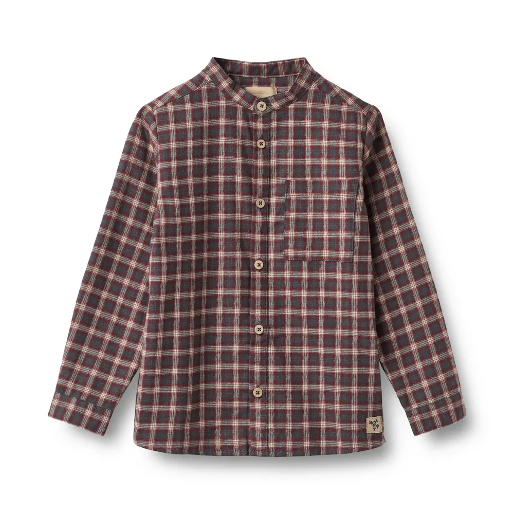 Wheat Willum Skjorte - Blue Holiday Check - 110
